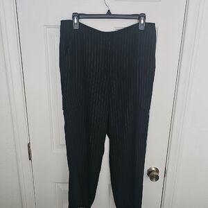 DKNY Black Striped Dress Pants